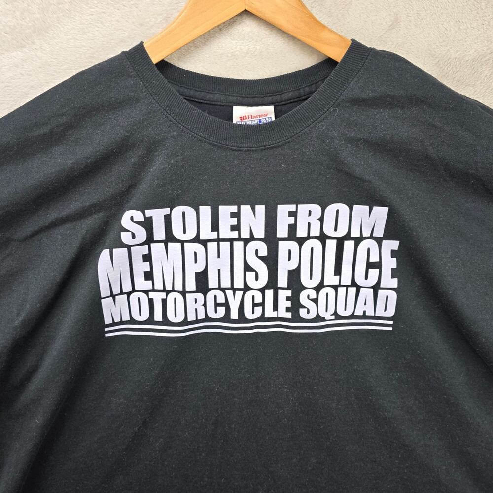 Stolen From Memphis Police Motorcycle Squad Shirt Mens XXL Black Vintage Funny